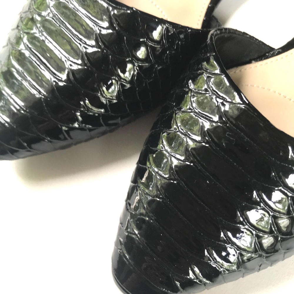 JONES NEW YORK Croc Point-Toe Flats Black 9.5 New - Picture 2 of 6